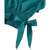 image:imageLYANER Womens Cute V Neck Ruffle Cap Sleeve Side Bow Shirred Hem Summer Crop Tank Tops Peplum BlouseSolid Teal