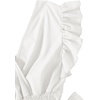 image:imageLYANER Womens Cute V Neck Ruffle Cap Sleeve Side Bow Shirred Hem Summer Crop Tank Tops Peplum BlouseSolid White