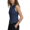 image:imageLYANER Womens Denim Vest Sleeveless Collared V Neck Button Down Casual Summer Jean Tank Shirt TopBlue