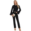 image:imageLYANER Womens Elegant Bow Tie Mock Neck Bell Long Sleeve Blouse Shirts TopBlack