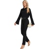 image:imageLYANER Womens Elegant Bow Tie Mock Neck Bell Long Sleeve Blouse Shirts TopBlack