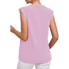 image:imageLYANER Womens Elegant Notch V Neck Lace Trim Cap Sleeve Blouse Shirt Sleeveless TopLight Purple