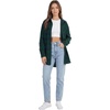 image:imageLYANER Womens Flannel Plaid Shirts Oversized Button Down Long Sleeve Shirts Womens Blouse Clothes TopsDark Green