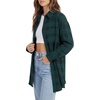 image:imageLYANER Womens Flannel Plaid Shirts Oversized Button Down Long Sleeve Shirts Womens Blouse Clothes TopsDark Green