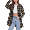 image:imageLYANER Womens Flannel Plaid Shirts Oversized Button Down Long Sleeve Shirts Womens Blouse Clothes TopsYellow