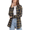 image:imageLYANER Womens Flannel Plaid Shirts Oversized Button Down Long Sleeve Shirts Womens Blouse Clothes TopsYellow