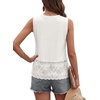image:imageLYANER Womens Floral Sheer Lace Hem Round Neck Sleeveless Elegant Blouse Tank TopWhite