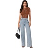 image:imageLYANER Womens Lace Top Cute Short Sleeve Fitted Mesh Sheer T Shirt Going Out Tee TopsCaramel