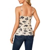 image:imageLYANER Womens Lace Trim V Neck Camisole Adjustable Strap Undershirt Tank Stretch Fitted Cami TopBlack Floral Print