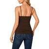 image:imageLYANER Womens Lace Trim V Neck Camisole Adjustable Strap Undershirt Tank Stretch Fitted Cami TopBrown