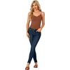 image:imageLYANER Womens Lace Trim V Neck Camisole Adjustable Strap Undershirt Tank Stretch Fitted Cami TopCaramel