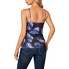 image:imageLYANER Womens Lace Trim V Neck Camisole Adjustable Strap Undershirt Tank Stretch Fitted Cami TopDark Blue Blocks
