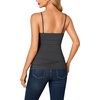 image:imageLYANER Womens Lace Trim V Neck Camisole Adjustable Strap Undershirt Tank Stretch Fitted Cami TopDark Gray
