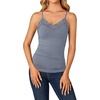image:imageLYANER Womens Lace Trim V Neck Camisole Adjustable Strap Undershirt Tank Stretch Fitted Cami TopDusty Blue