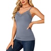image:imageLYANER Womens Lace Trim V Neck Camisole Adjustable Strap Undershirt Tank Stretch Fitted Cami TopDusty Blue