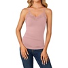 image:imageLYANER Womens Lace Trim V Neck Camisole Adjustable Strap Undershirt Tank Stretch Fitted Cami TopDusty Pink