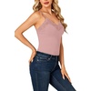 image:imageLYANER Womens Lace Trim V Neck Camisole Adjustable Strap Undershirt Tank Stretch Fitted Cami TopDusty Pink