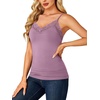 image:imageLYANER Womens Lace Trim V Neck Camisole Adjustable Strap Undershirt Tank Stretch Fitted Cami TopDusty Purple