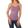 image:imageLYANER Womens Lace Trim V Neck Camisole Adjustable Strap Undershirt Tank Stretch Fitted Cami TopDusty Purple