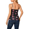 image:imageLYANER Womens Lace Trim V Neck Camisole Adjustable Strap Undershirt Tank Stretch Fitted Cami TopFloral Black