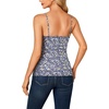 image:imageLYANER Womens Lace Trim V Neck Camisole Adjustable Strap Undershirt Tank Stretch Fitted Cami TopFloral Multi
