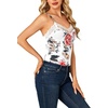 image:imageLYANER Womens Lace Trim V Neck Camisole Adjustable Strap Undershirt Tank Stretch Fitted Cami TopFloral White