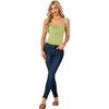 image:imageLYANER Womens Lace Trim V Neck Camisole Adjustable Strap Undershirt Tank Stretch Fitted Cami TopGrass Green