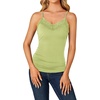 image:imageLYANER Womens Lace Trim V Neck Camisole Adjustable Strap Undershirt Tank Stretch Fitted Cami TopGrass Green