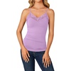 image:imageLYANER Womens Lace Trim V Neck Camisole Adjustable Strap Undershirt Tank Stretch Fitted Cami TopLavender