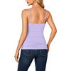 image:imageLYANER Womens Lace Trim V Neck Camisole Adjustable Strap Undershirt Tank Stretch Fitted Cami TopLilac