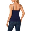 image:imageLYANER Womens Lace Trim V Neck Camisole Adjustable Strap Undershirt Tank Stretch Fitted Cami TopNavy Blue