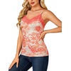 image:imageLYANER Womens Lace Trim V Neck Camisole Adjustable Strap Undershirt Tank Stretch Fitted Cami TopPink Paisley