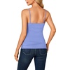 image:imageLYANER Womens Lace Trim V Neck Camisole Adjustable Strap Undershirt Tank Stretch Fitted Cami TopSky Blue