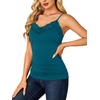 image:imageLYANER Womens Lace Trim V Neck Camisole Adjustable Strap Undershirt Tank Stretch Fitted Cami TopTeal
