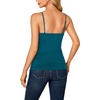image:imageLYANER Womens Lace Trim V Neck Camisole Adjustable Strap Undershirt Tank Stretch Fitted Cami TopTeal
