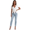 image:imageLYANER Womens Lace V Neck Tie Front Short Sleeve Cut Out Ruched Y2k Sexy Blouse TopsWhite