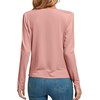 image:imageLYANER Womens Loose Cowl Neck Ruched Stretch Long Sleeve Blouse Shirt TopPink