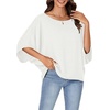 image:imageLYANER Womens Loose Off Shoulder Batwing Half Sleeve Casual Blouse Shirt Tunic Top Pure White XLarge