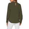 image:imageLYANER Womens Mock Neck Pleated Solid Long Sleeve Blouse Office Shirt TopArmy Green