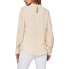 image:imageLYANER Womens Mock Neck Pleated Solid Long Sleeve Blouse Office Shirt TopBeige