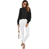 image:imageLYANER Womens Mock Neck Pleated Solid Long Sleeve Blouse Office Shirt TopBlack