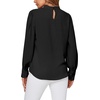 image:imageLYANER Womens Mock Neck Pleated Solid Long Sleeve Blouse Office Shirt TopBlack