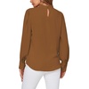 image:imageLYANER Womens Mock Neck Pleated Solid Long Sleeve Blouse Office Shirt TopBrown