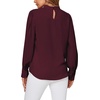 image:imageLYANER Womens Mock Neck Pleated Solid Long Sleeve Blouse Office Shirt TopBurgundy