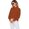 image:imageLYANER Womens Mock Neck Pleated Solid Long Sleeve Blouse Office Shirt TopCamel