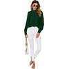 image:imageLYANER Womens Mock Neck Pleated Solid Long Sleeve Blouse Office Shirt TopDark Green