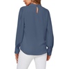 image:imageLYANER Womens Mock Neck Pleated Solid Long Sleeve Blouse Office Shirt TopDusty Blue