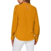 image:imageLYANER Womens Mock Neck Pleated Solid Long Sleeve Blouse Office Shirt TopGinger