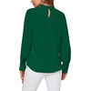 image:imageLYANER Womens Mock Neck Pleated Solid Long Sleeve Blouse Office Shirt TopGreen