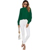 image:imageLYANER Womens Mock Neck Pleated Solid Long Sleeve Blouse Office Shirt TopGreen
